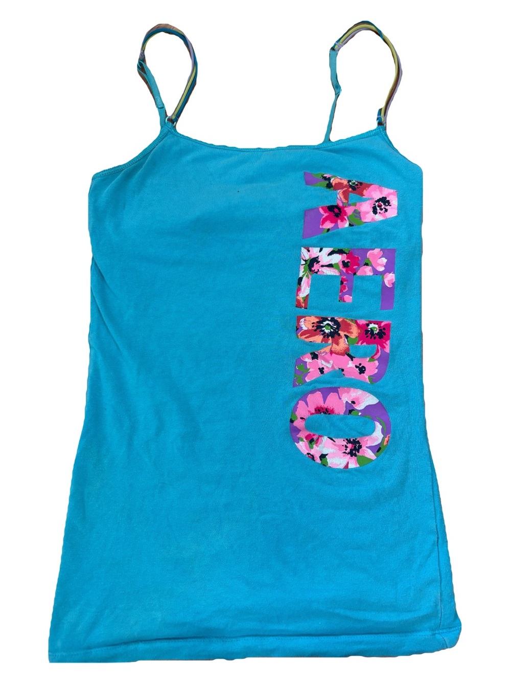 Aeropostale Turquoise Floral Logo Cami